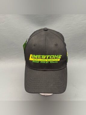 New John Deere Limestone Farm Lawn Worksite Snapback Trucker Hat Cap NWT